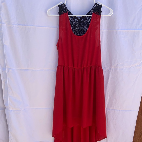 Red dress with black lace back - size small - Picture 2 of 2